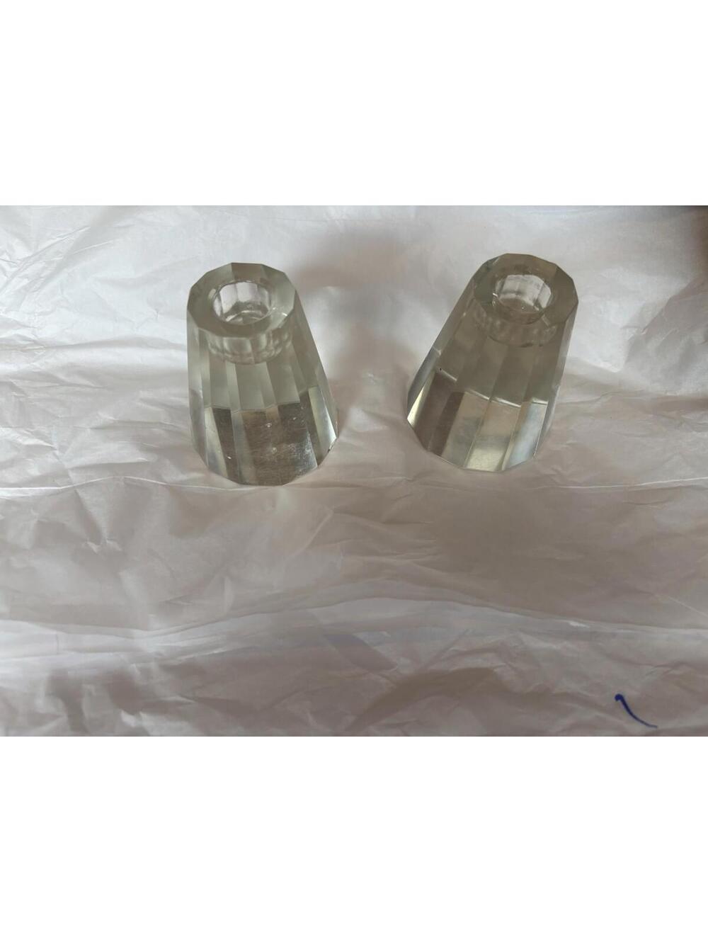 Beautiful Set Of Unique Cut Crystal Vintage Candle Stick Holders. Classic Look